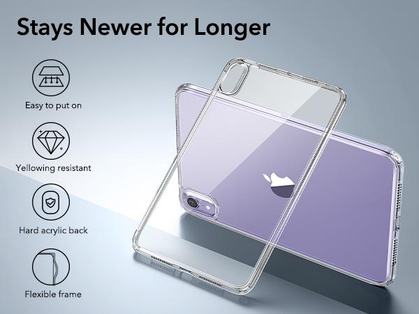 ESR Classic Series Case for iPad mini 6/7, Yellowing Resistant, Hard Back, Thin and Lightweight, Shock and Drop Protection, Supports Pencil Pro and Pencil(USB-C)