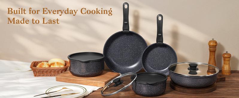 【New product deal】 SODAY 15pcs Kitchen Cookware SetsNon-toxic Healthy Nonstick Kitchen Cooking Set with, Frying Pans,,Kitchenware,Healthy Non Stick RV Cookware Set Detachable Handle,Oven Safe & PFOA Fre