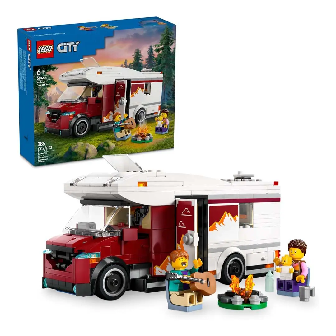 LEGO City Holiday Adventure Camper Van (60454) Bricks and Minifigs Building Toy for Kids