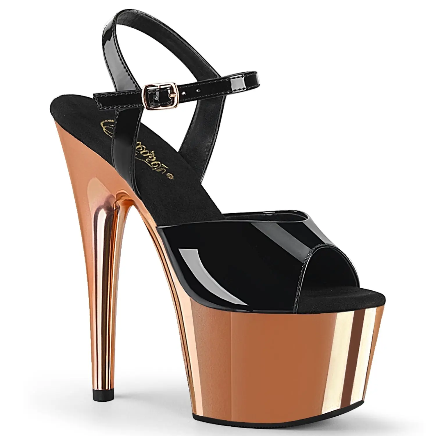 Pleaser Women's Adore-709 Ankle Strap Platform Sandals - 7-in Stiletto High Heels, Adjustable Fit, Chic Elegant Heeled Statement Shoes