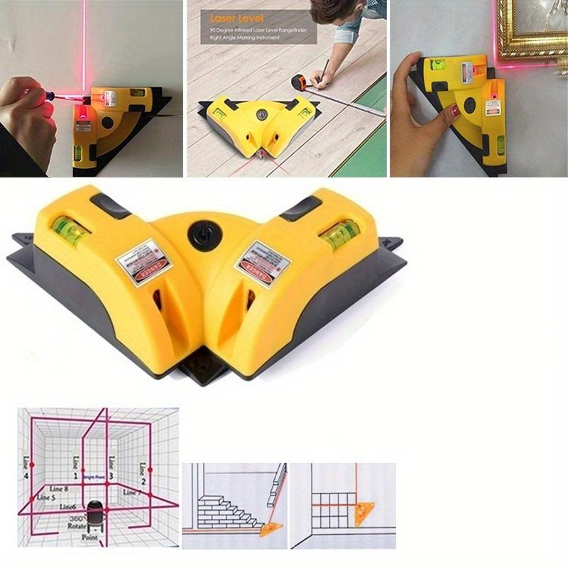 1PC 90-Degree vertical and horizontal line projection square leveling instrument with right angles, self-leveling for precise right-angle measurement, floor installation auxiliary tools
