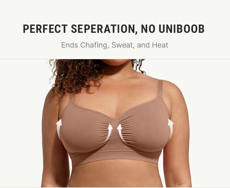 FeelinGirl Women's Wireless Bra Comfort Bralettes No Underwire Unlined Cami Bra Seamless Tshirt Bras Sports Bra Bralette Basic Comfortable Fit Womenswear Everyday Up to 44DD Springtok