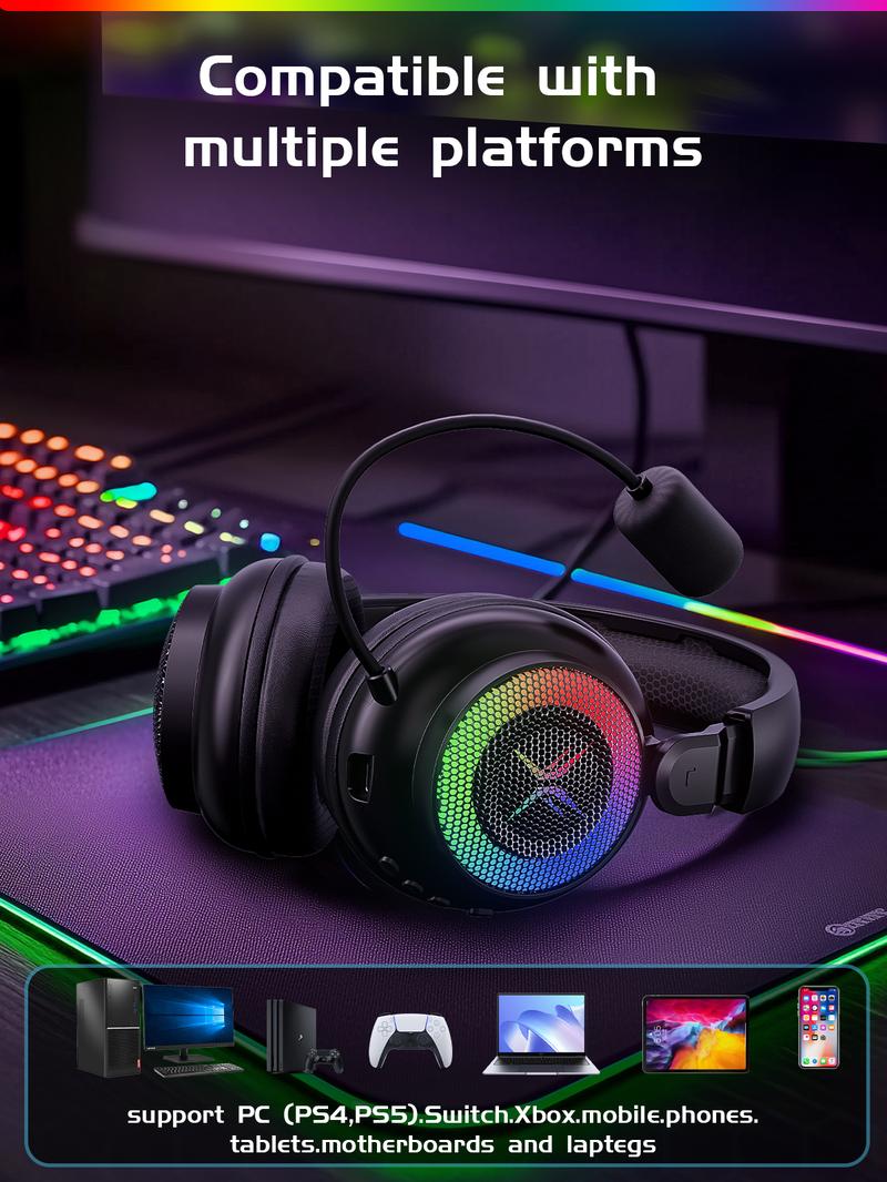 [New Year Picks] TAGRY TRONICX Upgraded G3/G5 Wired PC Gaming Headset with 50mm Driver, ENC Microphone, USB-A Headset with 7.1 Surround Sound, Control Box for PC/PS5 Console/Switch Dock Mode  (Not Compatible with Xbox)