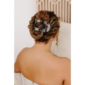 TELETIES - Large Flat Round Hair Clip - Tortoise