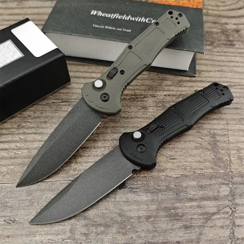 BM9070 CLA Utility Button Lock Folding KnifeD2Steel Battlewash Blade BladeNon-slip Nvlon FiberHandle MultifunctionaCutlery Tool for OutdoorFishing Camping EDC Tool