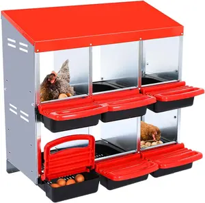 Chicken Nesting Boxes with Lockable Lid - Metal Laying Box for Hens, Secure Egg Collection & Protection, Easy Access