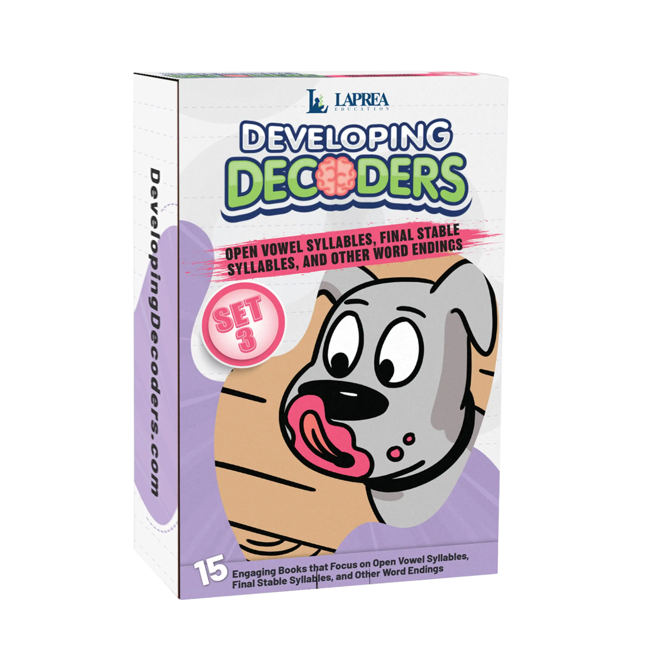 Developing Decoders Purple Collection Set 3:  Open Syllables (CV), Final Stable Syllables (C+LE), and Other Word Endings (1 set, 15 titles)