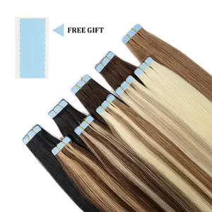 Invisible Mini Tape In Human Hair Extensions 10pcs/pack Real Nautral Straight Machine Remy Hair Seamless Tape Hair Extensions 12inch-24inch