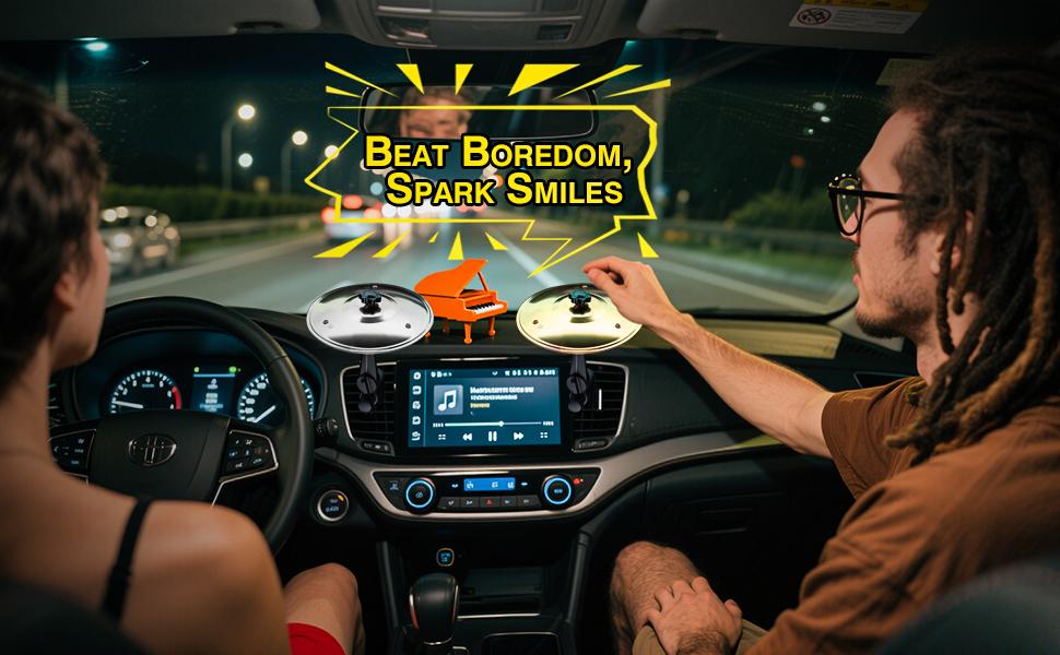 Windyway Car Cymbal air outlet,car drum, drum set, steering wheel percussion,stress-relieving interactive drum,driving without boredom,freely control the rhythm,no restrictions on vehicle type, Adjustable,Perfect Gift
