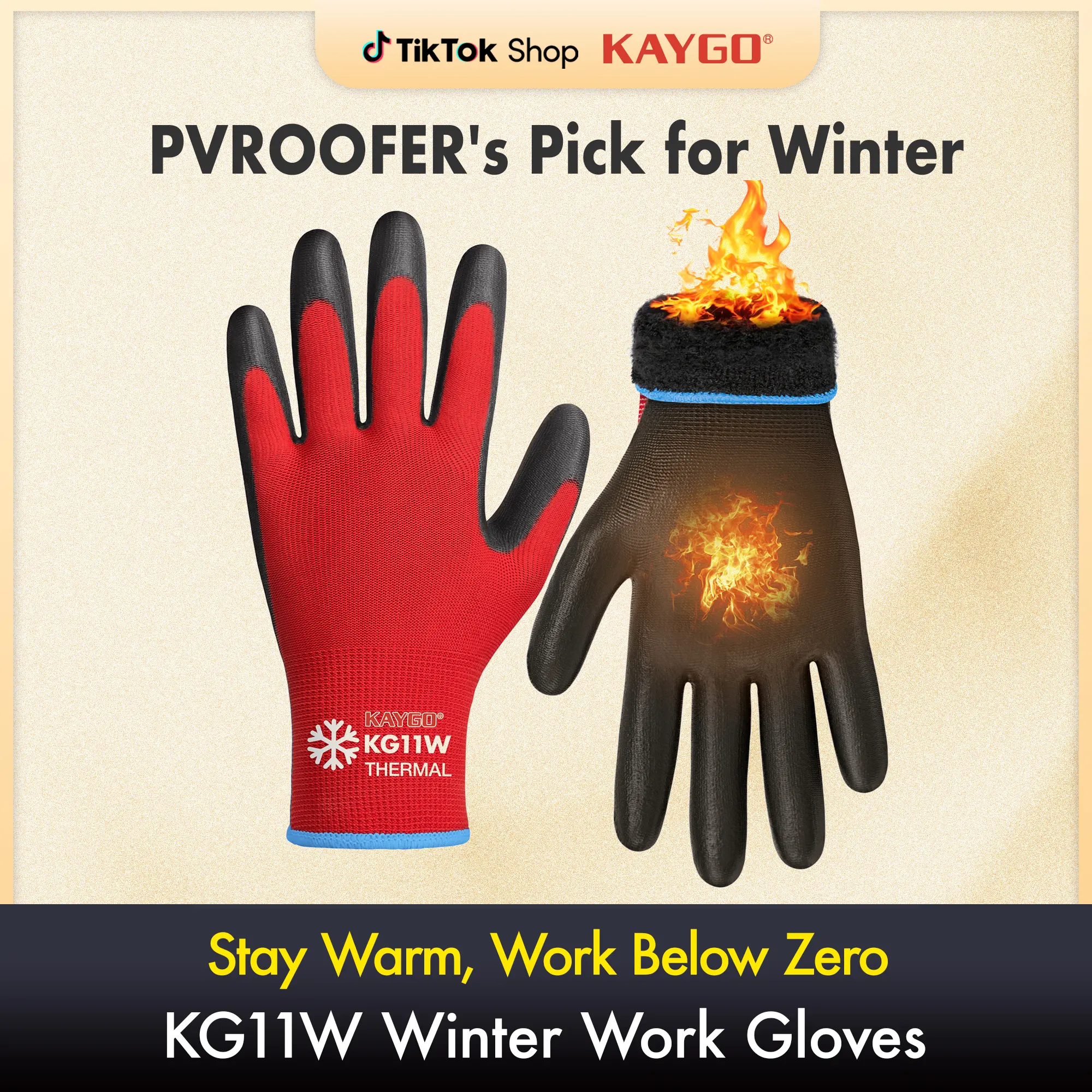 CARNALITO x KAYGO Thermal Winter PU Coated Work Gloves — Born with pride for roofers, builders, mechanics, and warehouse heroes. Stay warm, strong, and united on every tough winter job