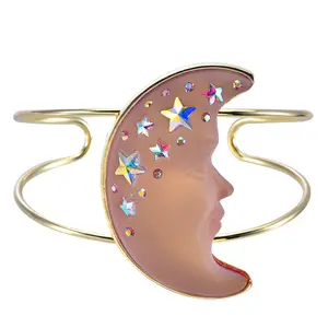 Venus Mystic Seaview Moon Shadow 50mm Cuff Bracelet (Goldtone/Mystic Moonlight)