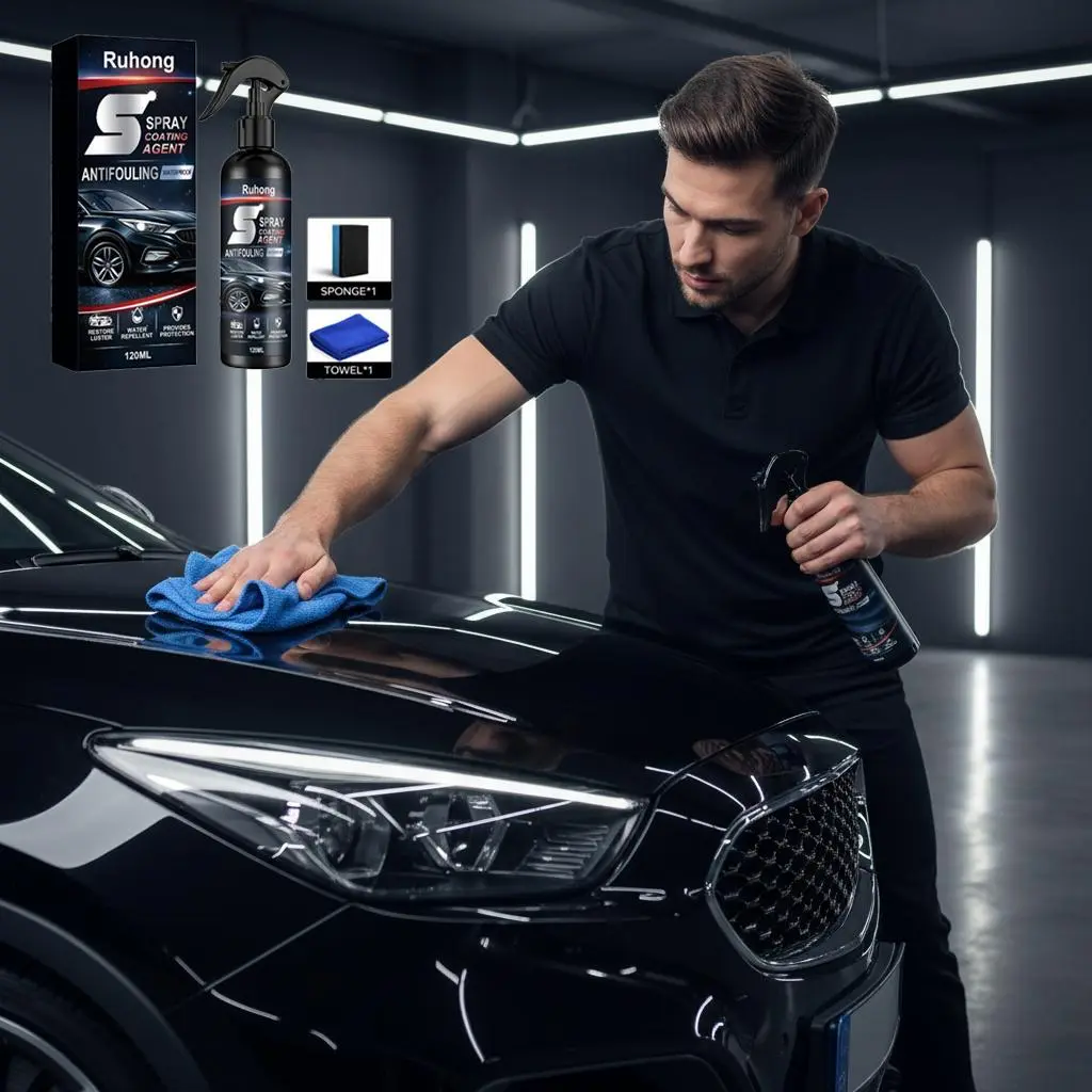 Nano Ceramic Coating Spray for Cars - Automotive Coating Agent, Ceramic Spray Wax, Surface Cleaner with Dull Paint Fix, Dirt & Stain Removal, Restoration, Glossy Reflective Shine, Long-Lasting Hydrophobic Water Beading & UV Protection, Car Paint Restorer,