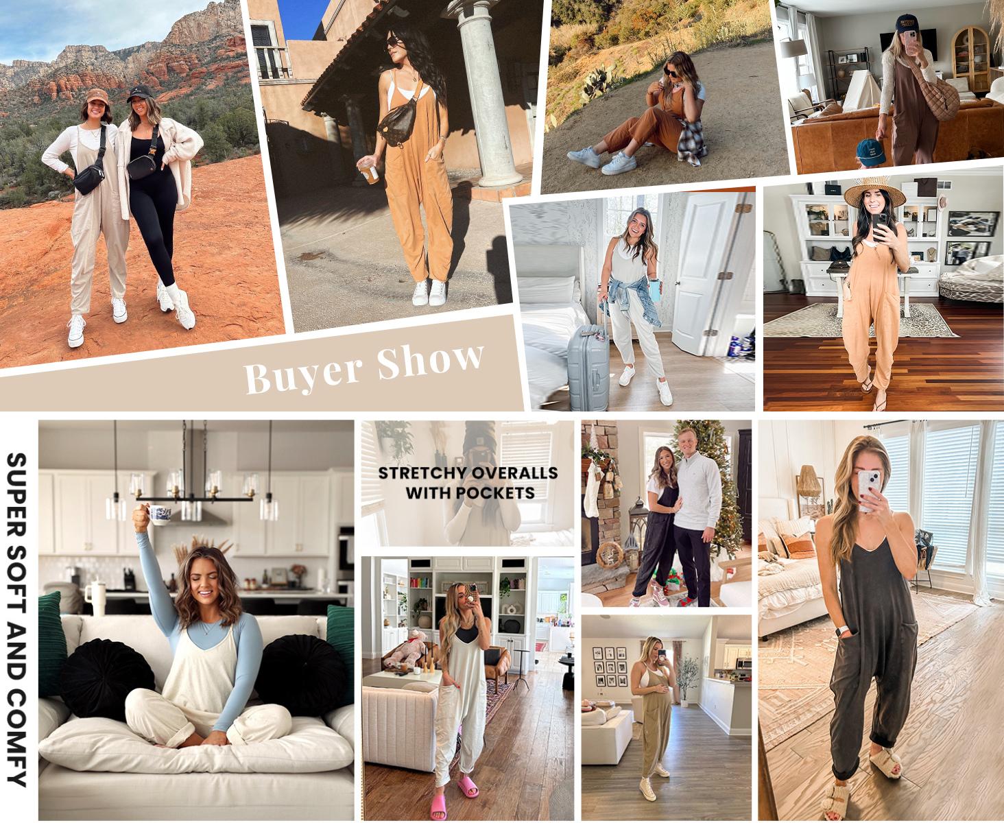 Kingapril Women's Causal Jumpsuits V Neck Sleeveless Harem Overalls Stretchy Adjustable Strap Romper with Pockets in Various Colors