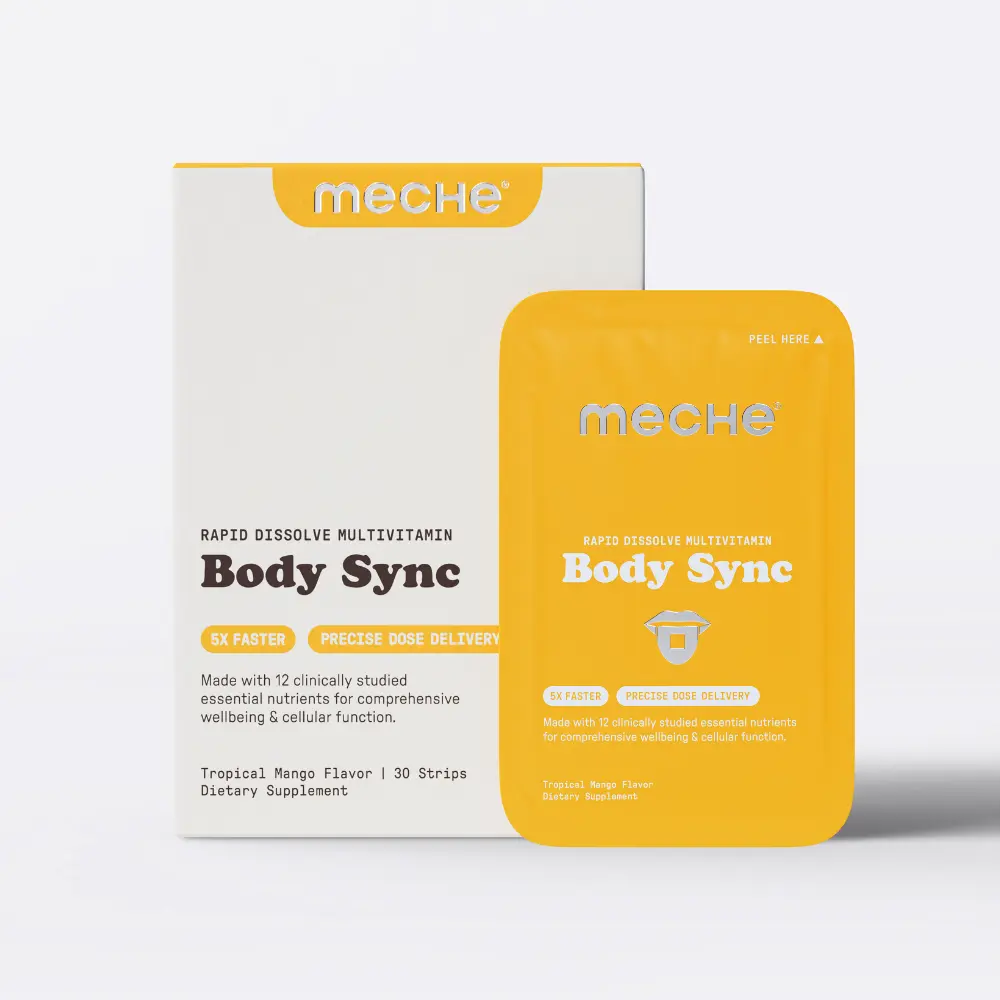 Body Sync Full Stack Rapid Dissolve Multivitamin | Methylated Vitamin B's, C, D3 & K2. Energy, Collagen, Immune Resilience, Brain & Focus | Sugar Free Mango Flavor (30 Strip Sachets)