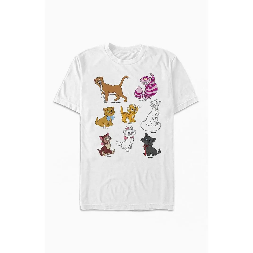 PacSun Men's Disney Cats Grid T-Shirt - Multicolor