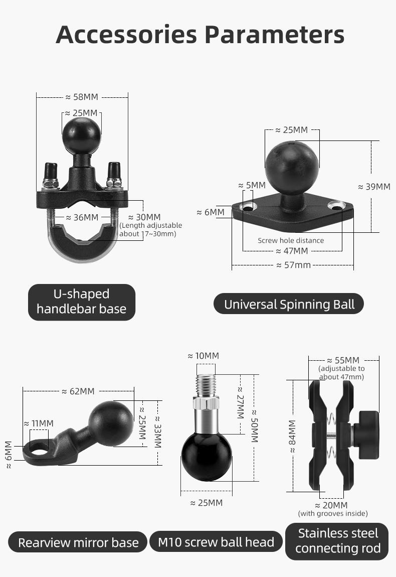 ROCKBROS Motorcycle Phone Mount with Vibration Dampener for 4.7''-7.1'' Phones, Universal Motorcycle Cell Phone Holder Handlebar Phone Mount(Handlebar Mount) ROCKBROS Motorcycle Phone Mount with Vibration Dampener for 4.7''-7.1'' Phones, Universal Motorcycle Cell Phone Holder Handlebar Phone Mount(Handlebar Mount)