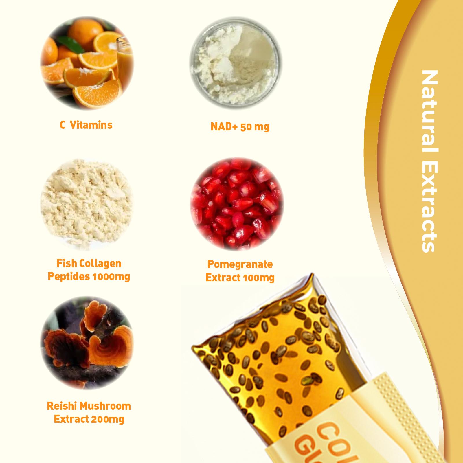 LeafStory Collagen Glow Reset Jelly (2 Sticks): Orange Flavor, Collagen, Support Skin Health & Elasticity, Support Hair & Nails, Stress Relief & Nerve Health, Sugar-Free, Gluten-Free, Non-GMO, Gelatin-Free, Natural Ingredients