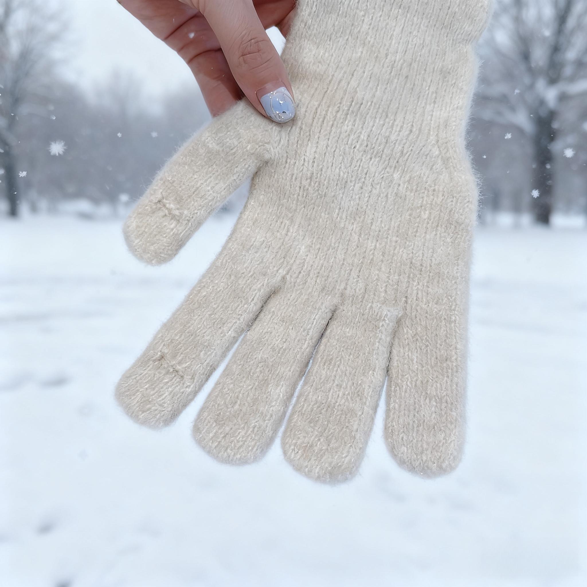 Women's Wool Long Winter Warm Gloves with Two-Finger Touchscreen Function Soft Materials for Various Occasions