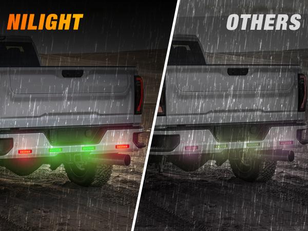 Nilight 10PCS 3.8” 6LED Red Green LED Indicator Light Truck Camper Side Marker Light Marine Boat Navigation Light Yacht Kayak Sailboat Trailer Bus RV Clearance Light 12V DC