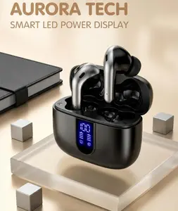 60H Playback True Wireless Earbuds | IPX5 Waterproof LED Power Display Wireless Charging Headphones with Mic for Sports Universal Device Compatibility Valentine's Day Limited Edition