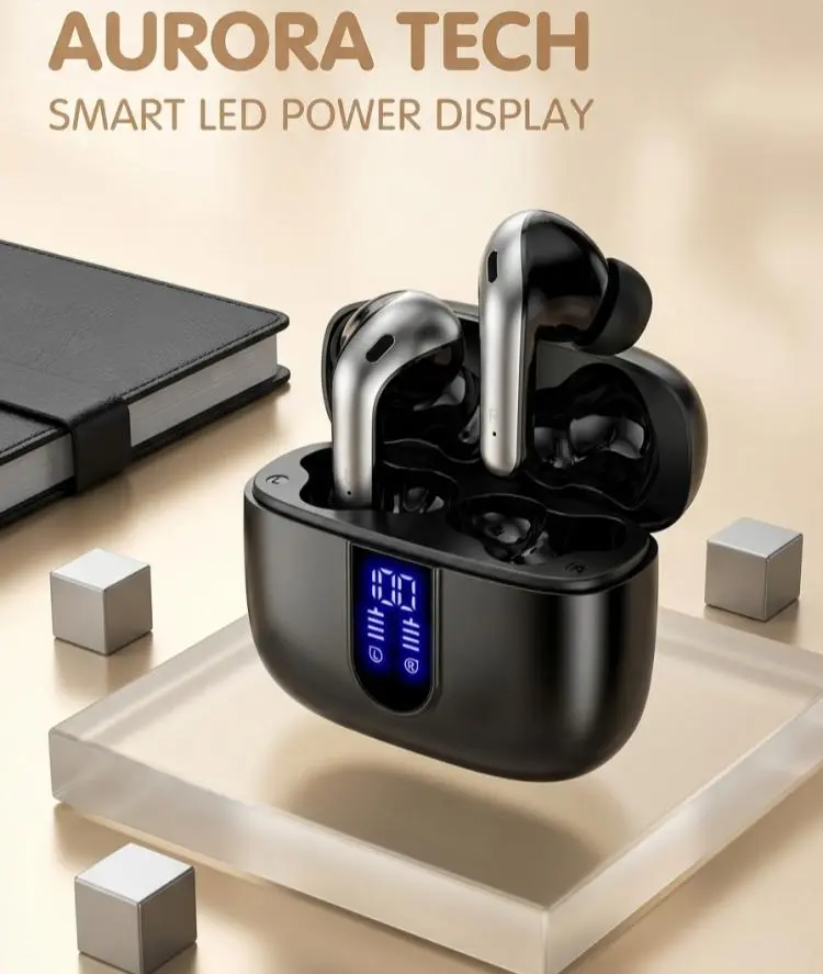 BYTEGLOBAL 60H Playback True Wireless Earbuds | IPX5 Waterproof LED ...
