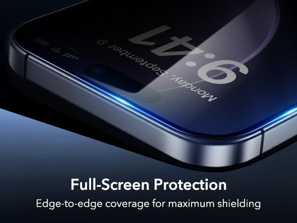 ESR 3 Pack for iPhone 17 Pro Max /17 Pro /17 Air/17(iPhone 17/16/15 All Models)Screen Protector, [9H Hardness] [Military Grade Shatterproof] Full Coverage Tempered Glass Film with Easy Installation Tool, HD Clear, Scratch Resistant