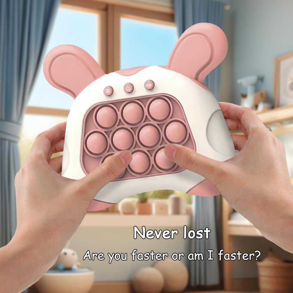 Fast Push Game, Quick Push Pop Game, Light Up Fidget Toys, Quick Speed Fast Push Puzzle Game Console, Bubble Stress Relief Decompression Toys, Handheld Game Toy for Kids Ages 3-12