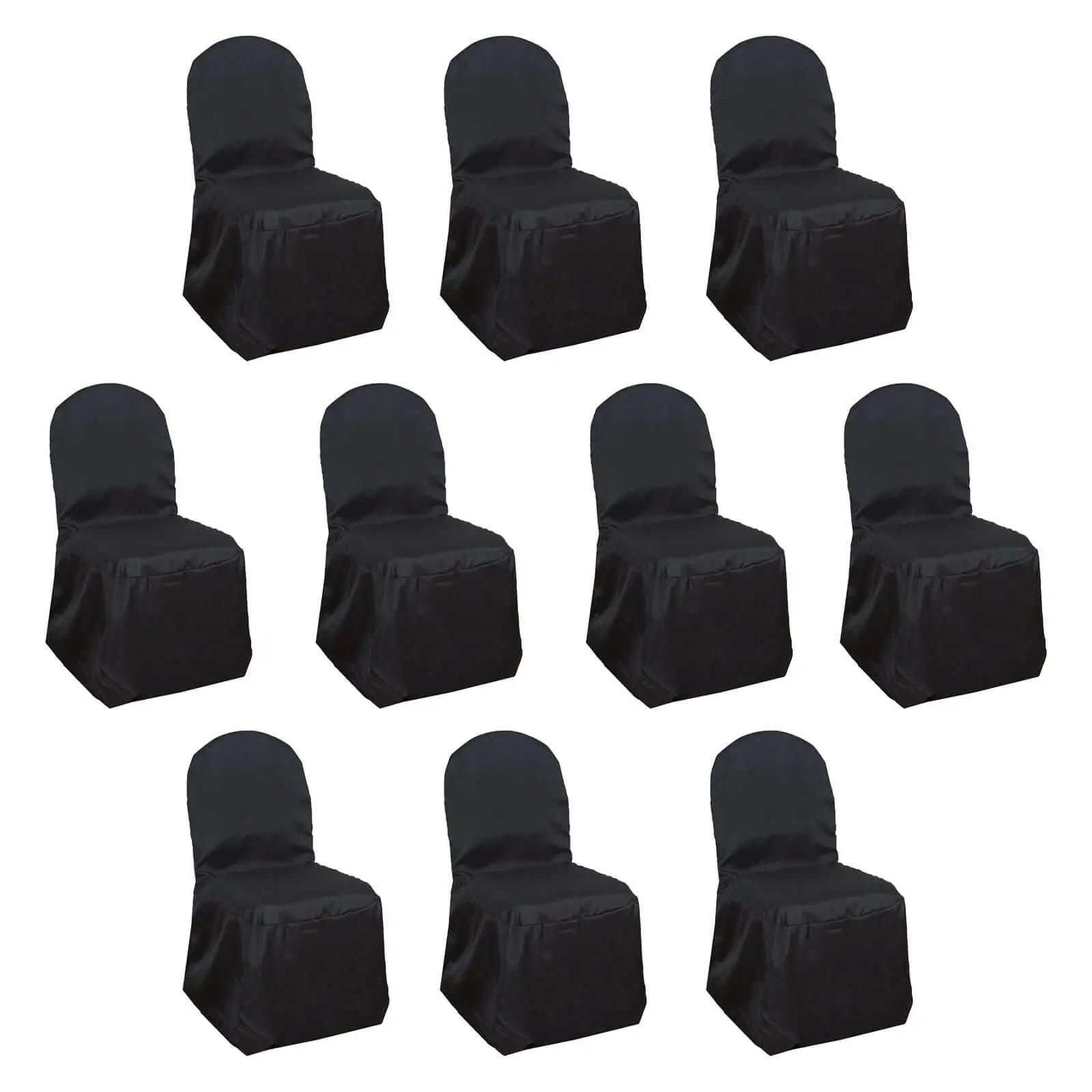 10-Pack Polyester Banquet & Wedding Chair Covers, Washable Stain-Resistant Dining Chair Slipcovers, Reusable Protectors