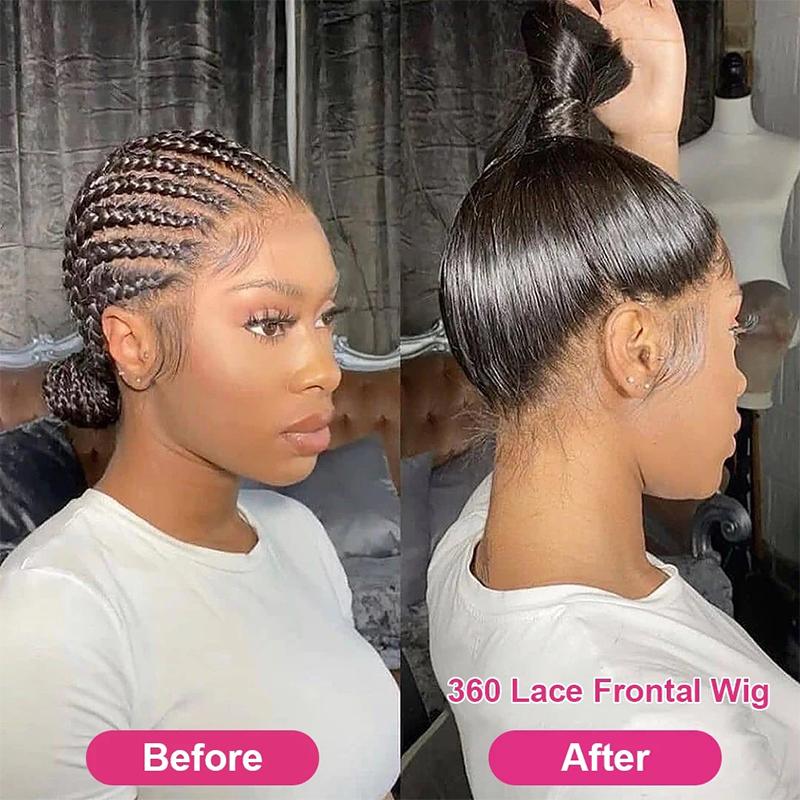 【CLEARANCE SALE】MORE FACE 360 Lace Frontal Wig Straight Transparent Lace Front Human Hair Wigs For Black Woman Pre Plucked 180% Density 【CLEARANCE SALE】MORE FACE 360 Lace Frontal Wig Straight Transparent Lace Front Human Hair Wigs For Black Woman Pre Plucked 180% Density