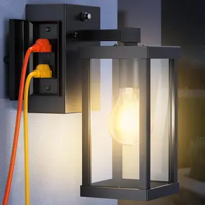 【Flash Sale】NookNova Outdoor Wall Light with Socket Weather resistant design with built in power outlet perfect for patio garden and entryway lighting and charging needs