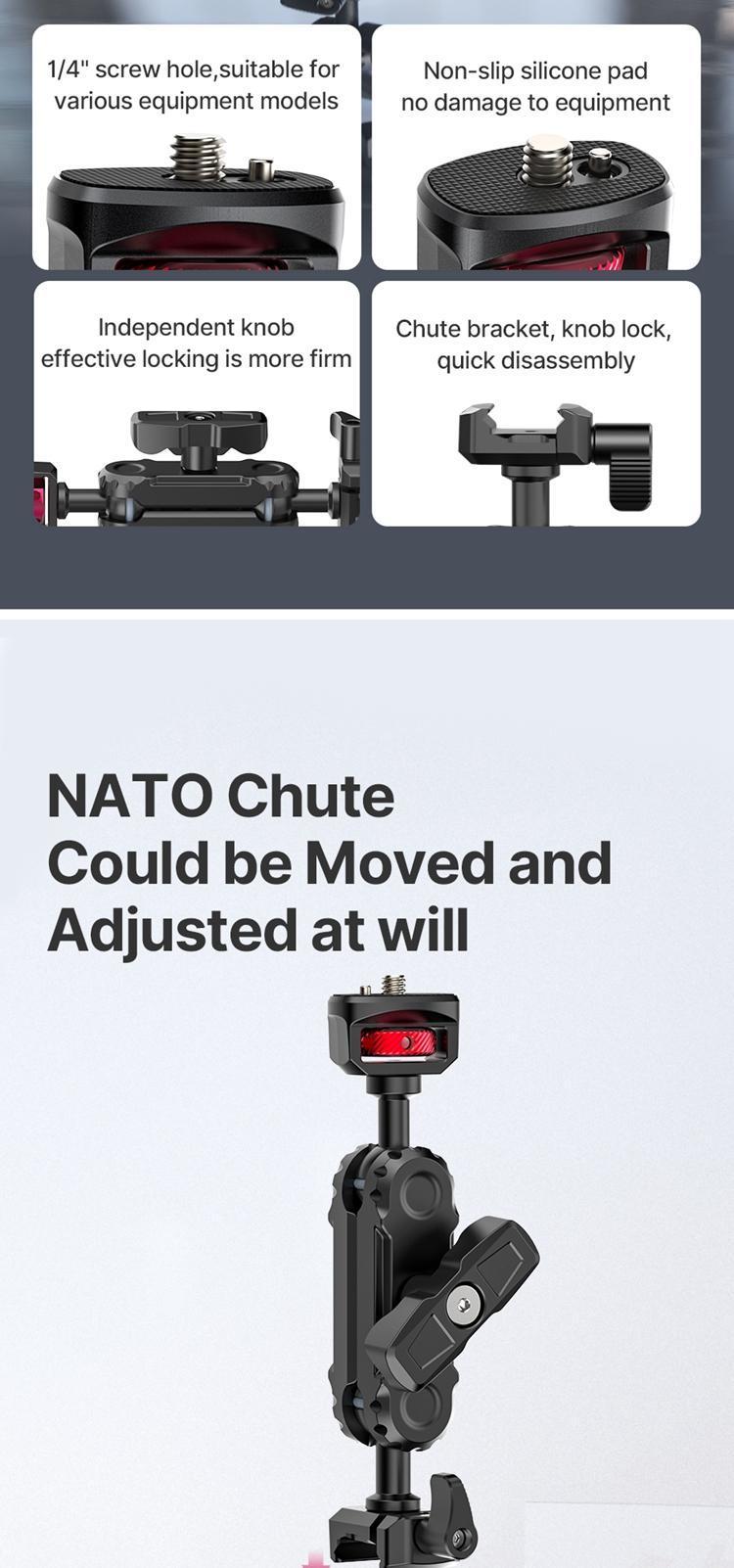 ULANZI SC01/SC02 Suction Mount Magic Arm Bracket for DSLR Cameras for GoPro Action Camera Video Shooting