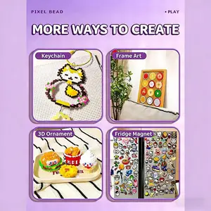 Complete Bean Art Material Kit Full Set 2.6mm 3D Mard Bean Box DIY Tool Set with 1000+ Vibrant Beads for Kids Teens Craft Lovers Fuse Beads Craft Kit Create Iron DIY Art Set