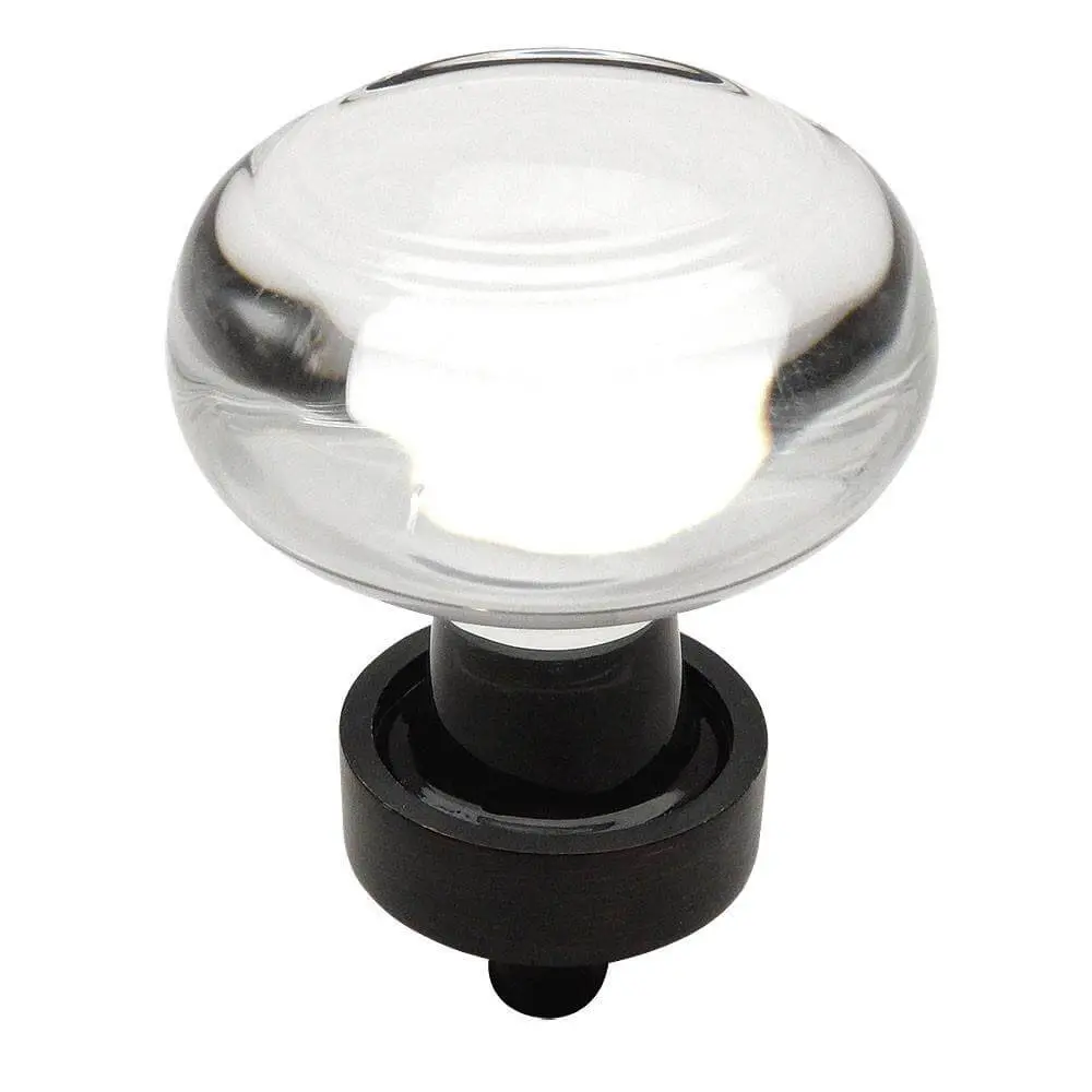 Cosmas 6355ORB-C Oil Rubbed Bronze & Clear Glass Round Cabinet Knob