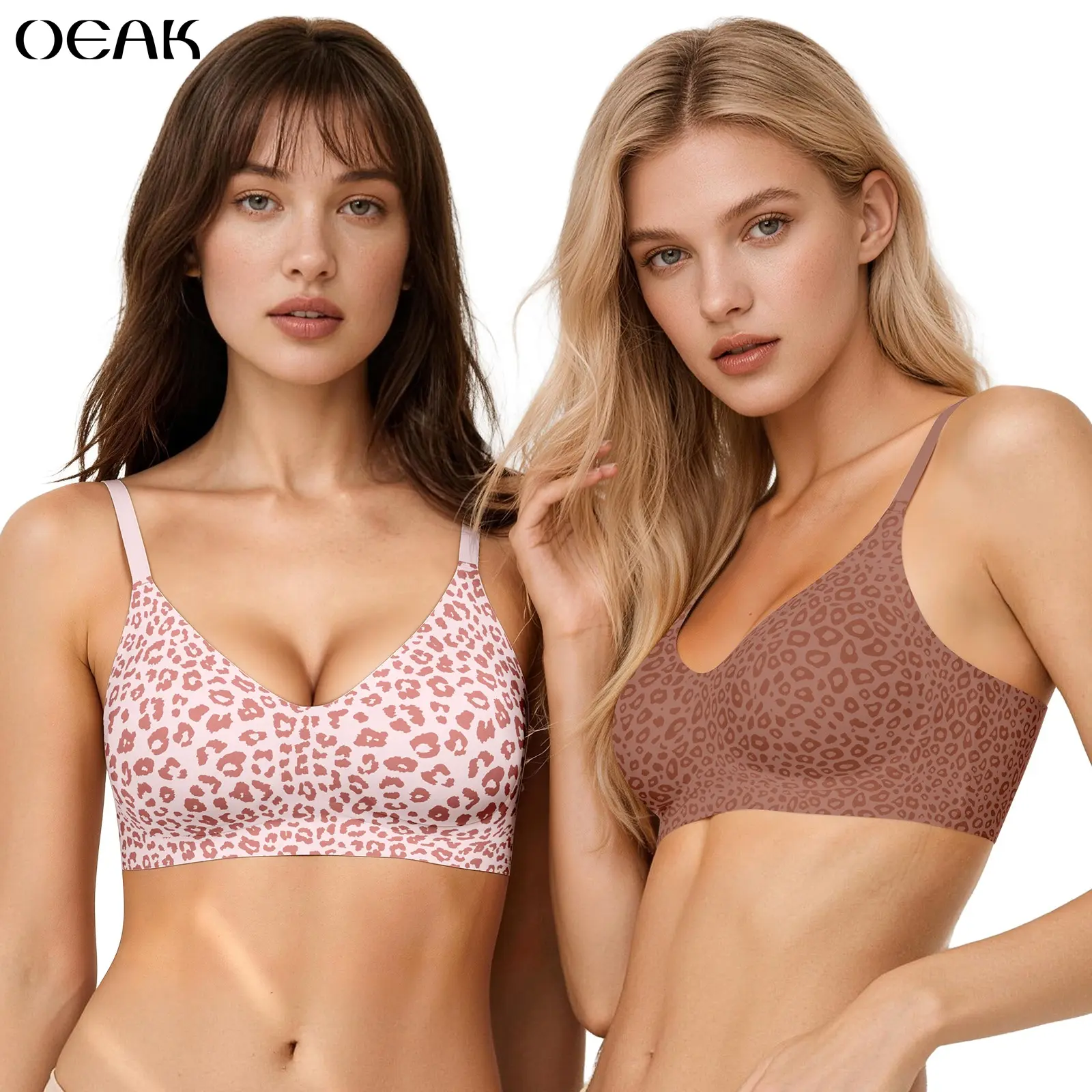 OEAK Womens Seamless Jelly Bra No Underwire Comfort Push Up Bras Buttery Soft Wireless Full Coverage Sport Everyday Bra