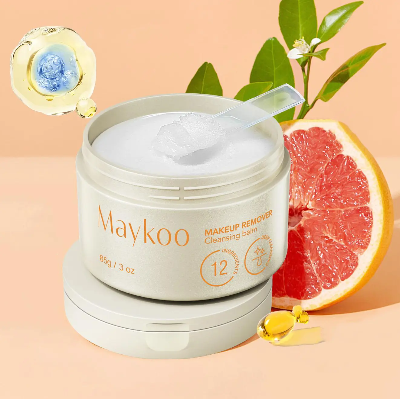 MAYKOO Cleansing Balm - 3 oz Waterproof Daily Oil-Based Makeup Remover with Bilberry, Yeast & Vegetable Oils Emulsion, Alcohol-Free, Nourishing, Moisturizing, Calming for All Skin Types (Mascara-Safe, Artificial Color-Free, Single Item)