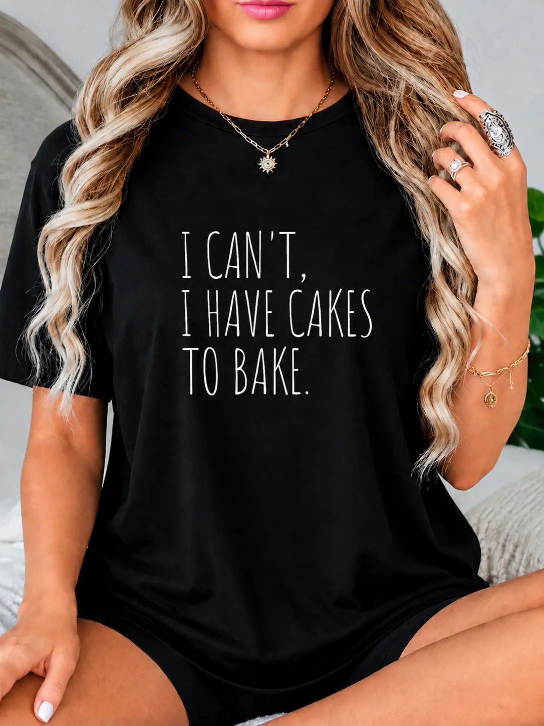 100% Cotton I Can't I Have Cakes To Bake Funny Cake Baker T-Shirt