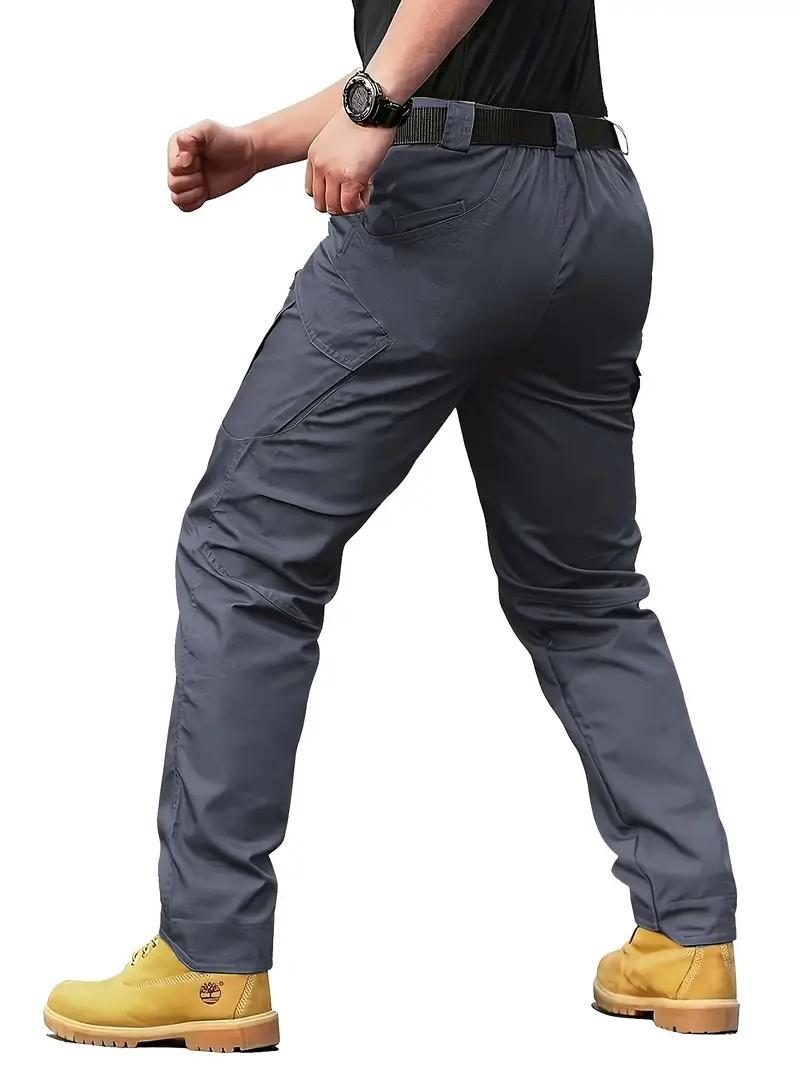 2，4pcs Men'S Tactical Cargo Pants, Multi-Pocket Design, Solid Color, Elastic Waistband, Ideal for Construction Workers, Hiking, Exploring, Spring/Fall Menswear Breathable Casual Comfy Fashion Day Outdoor cargo pants for men slacks pantalones para hombre