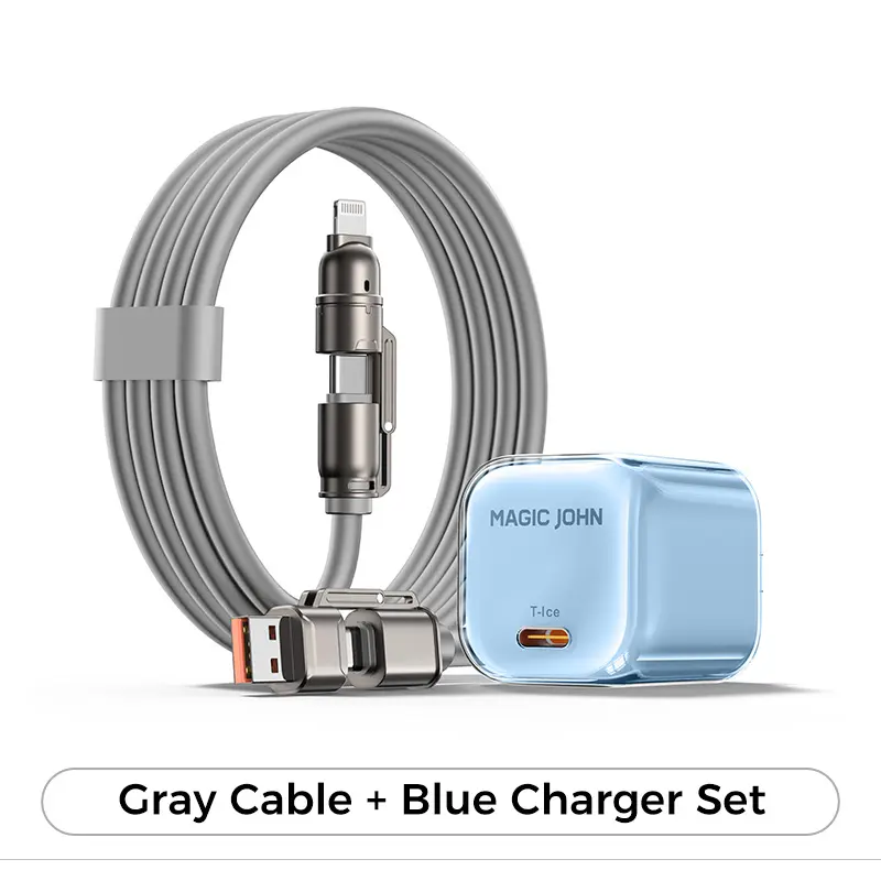 Gray Cable + Blue Charger Set