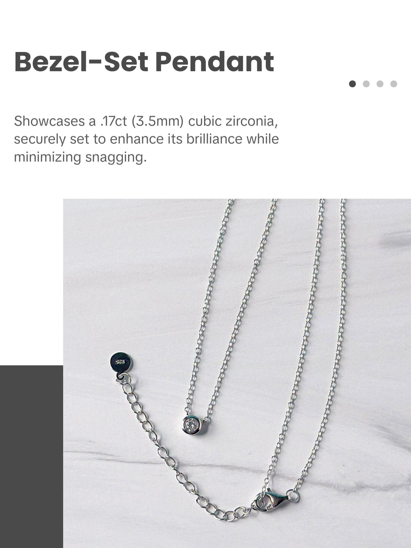 Shine On - CZ Bezel-Set Solitaire Necklace