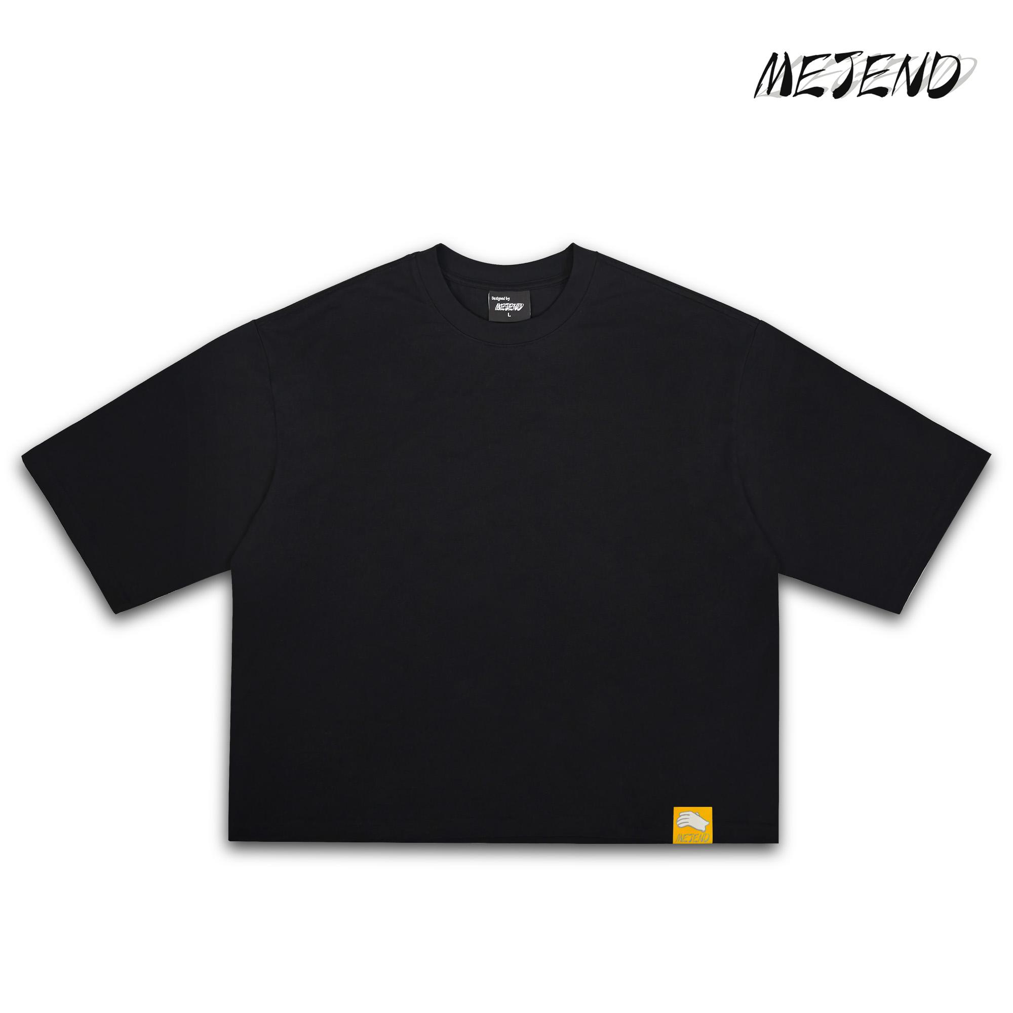 MeJend 12 oz Heavyweight Cotton Cropped T-Shirt, Number Print Tee, Premium Black, 100% Cotton, Graphic shirt Streetwear Casual