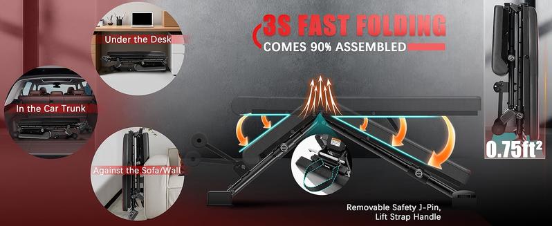 【TikTokShopBlackFriday】OPPSDECOR 900LBS Adjustable Weight Bench for Full Body Workout,Incline Decline Flat Utility Workout Bench with Quick Folding& Fast Adjustment,Perfect Gift for Day, Father's Day, Christmas