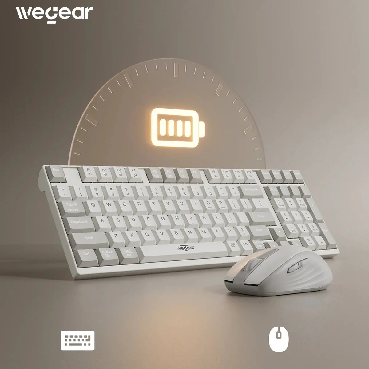 Wegear KM3 Wireless Keyboard Mouse Combo – 98 Keys Full Size 2.4GHz Wireless Keyboard & Mouse for PC, Laptop, Desktop & Mac