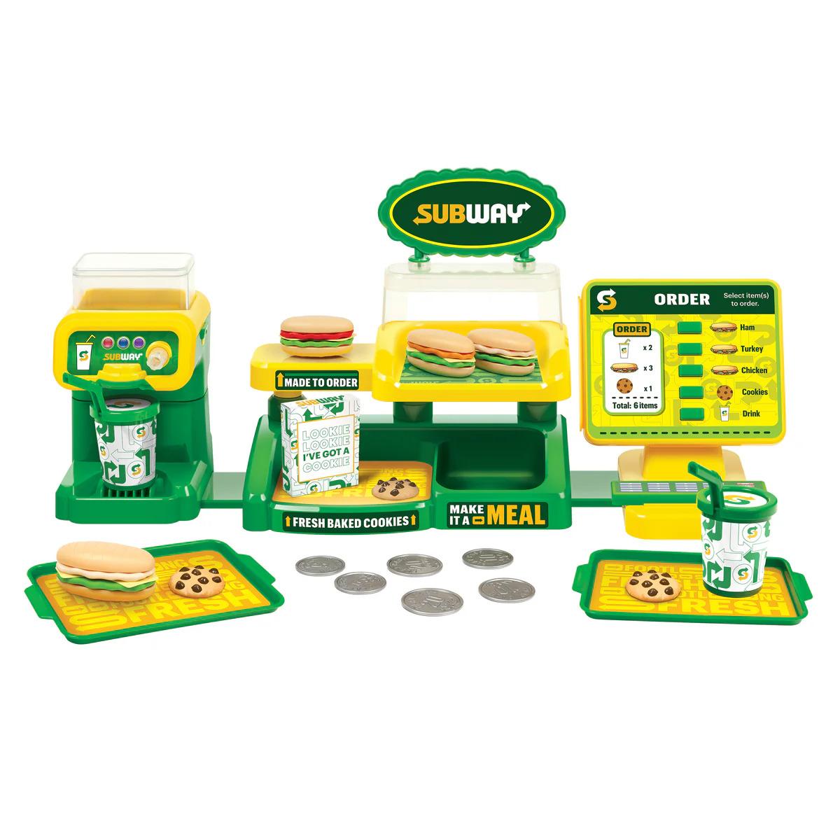 Subway Official Licensed Mini Store Cash Register Food Playset (29 Pieces) - Pretend play toys Kitchen playset