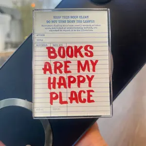 Books Are My Happy Place MagSafe Kindle Grip – Library Card Magnetic Phone & Kindle Holder, Book Lover Gift