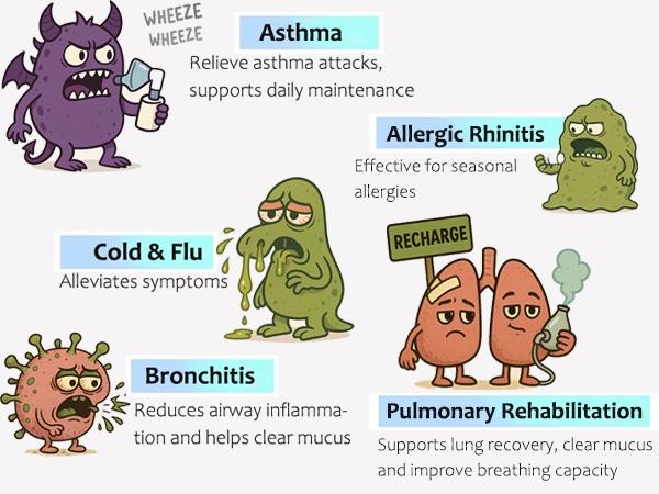 Hand-held Nebulizer for Respiratory System, Portable Nebulizer with Self-Clean Mode, Rechargeable Nebulizer for Home Office Travel