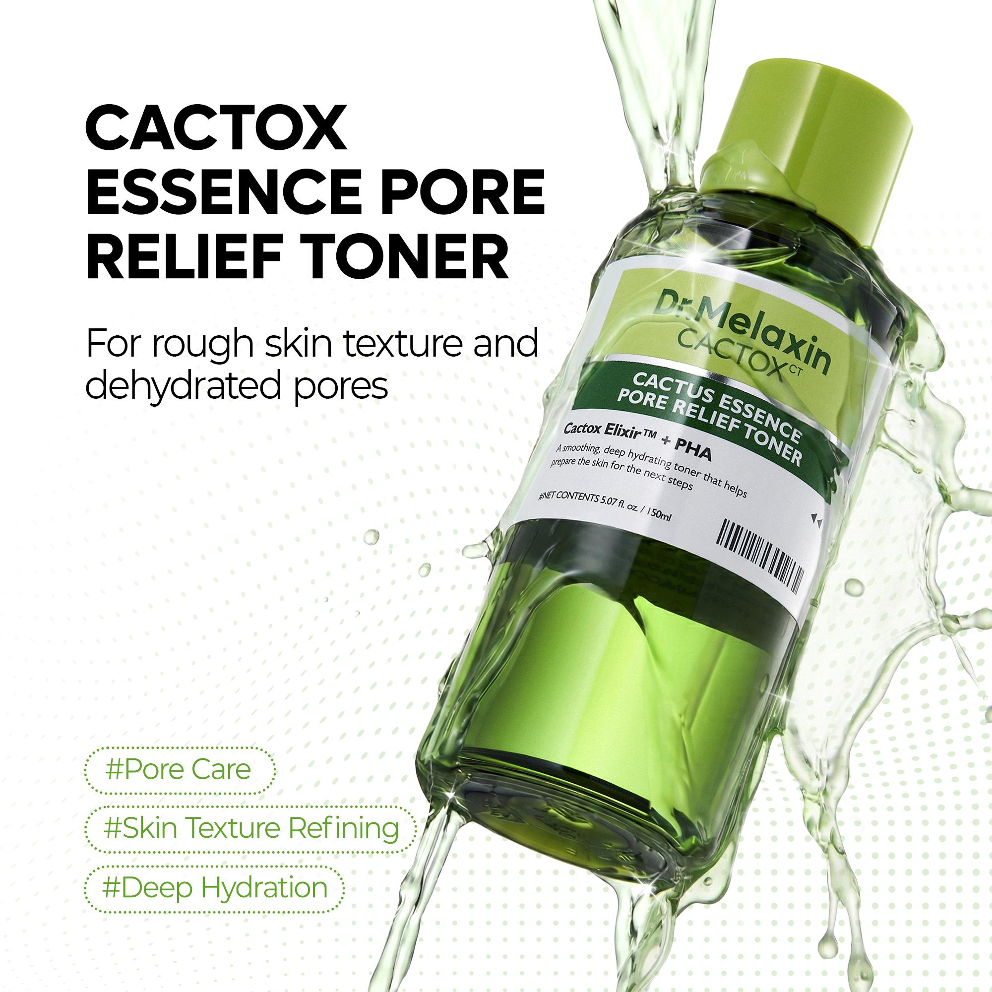 [Dr.Melaxin Official] CACTOX Essence Pore Relief Toner with Cactus Cooling for Rough Skin Texture & Dehydrated Pore Care