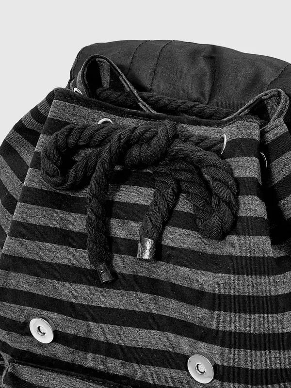 Punk Style Cat Paw Print Bone Star Colorblock Striped Multi Pocket Backpack Fashion Casual Unisex Large Capacity Bag Water Resistant Durable For Commuting School Travel Trendy Backpack