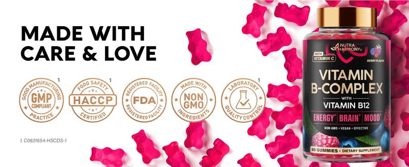 Vitamin B-Complex Gummies with Vitamin C & Choline for Energy, Brain & Mood Vitamin B-Complex Gummies with Vitamin C & Choline for Energy, Brain & Mood