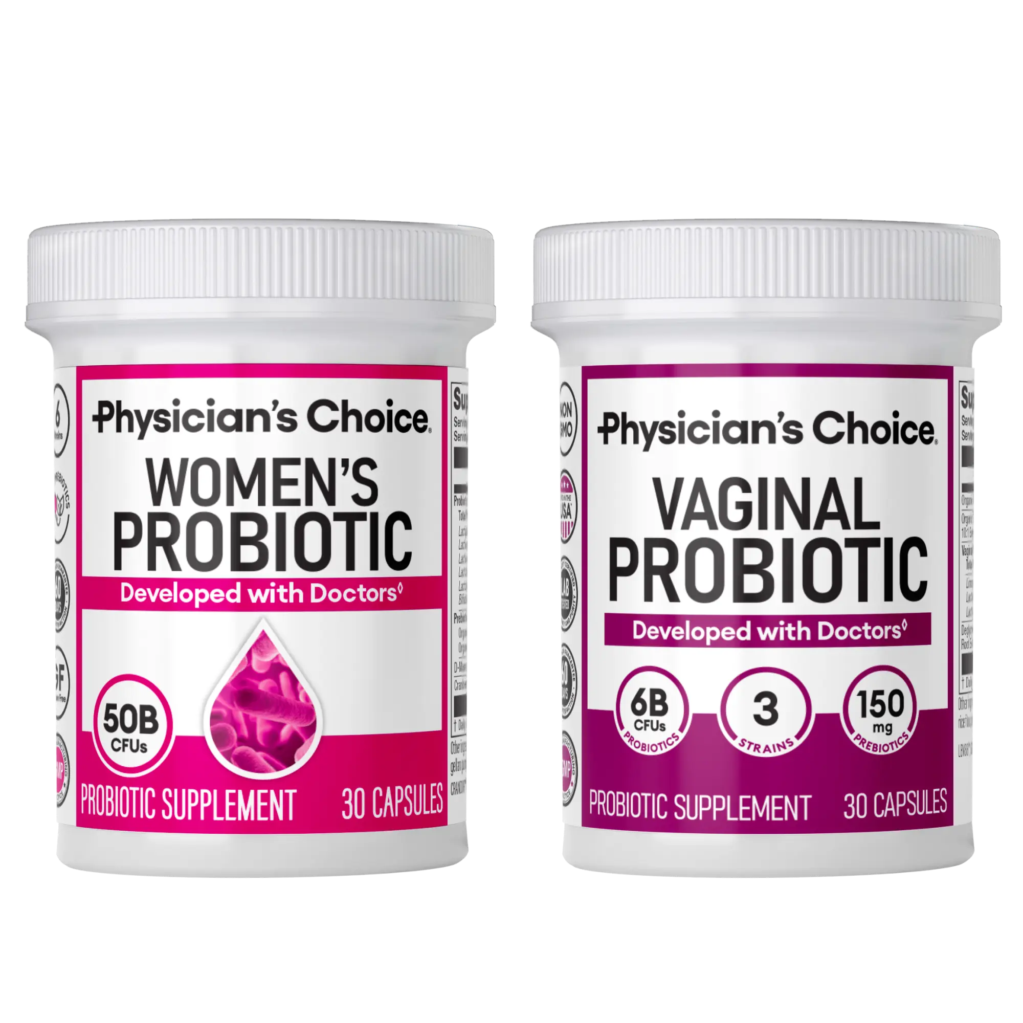 Physician's Choice Power Duo: Daily Digestion, Immune, Urinary Tract & Feminine Support for Women with Women's Probiotic + Vaginal Probiotic