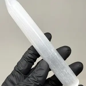 Selenite Wand Pointed & Rounded Ends 6 Inch Crystal Healing Wand Body Care Comfort